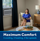 GE® 11,000 BTU Smart Heat/Cool with Heat Pump Electronic Window Air Conditioner for Large Rooms up to 550 sq. ft. (AWGP12WWF) (AWGP12WWF)