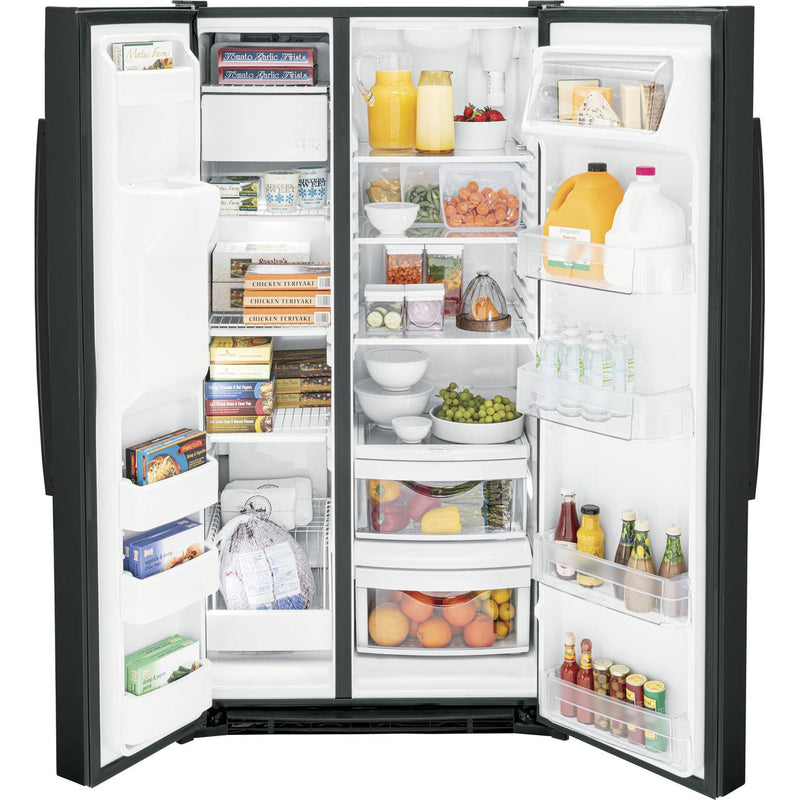 GE 36-inch 25.3 cu.ft. Freestanding Side-by-Side Refrigerator with LED Lighting GSE25GGPBB IMAGE 7