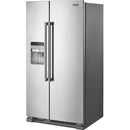 Maytag 36-inch, 25 cu.ft. Freestanding Side-by-Side Refrigerator with External Water and Ice Dispensing System MSS25C4MGZ
