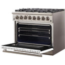 Forno Capriasca Alta Qualita 36-inch Freestanding Dual Fuel Range with Convection Technology FFSGS6187-36 (White)FFSGS618736WHT