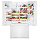 Whirlpool 36-inch, 24.7 cu. ft. French 3-Door Refrigerator with Ice and Water Dispensing System (White)WRF555SDHW