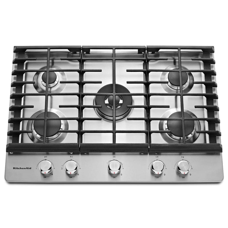 KitchenAid 30-inch Built-In Gas Cooktop with Even-Heat™ Burner KCGS550ESS