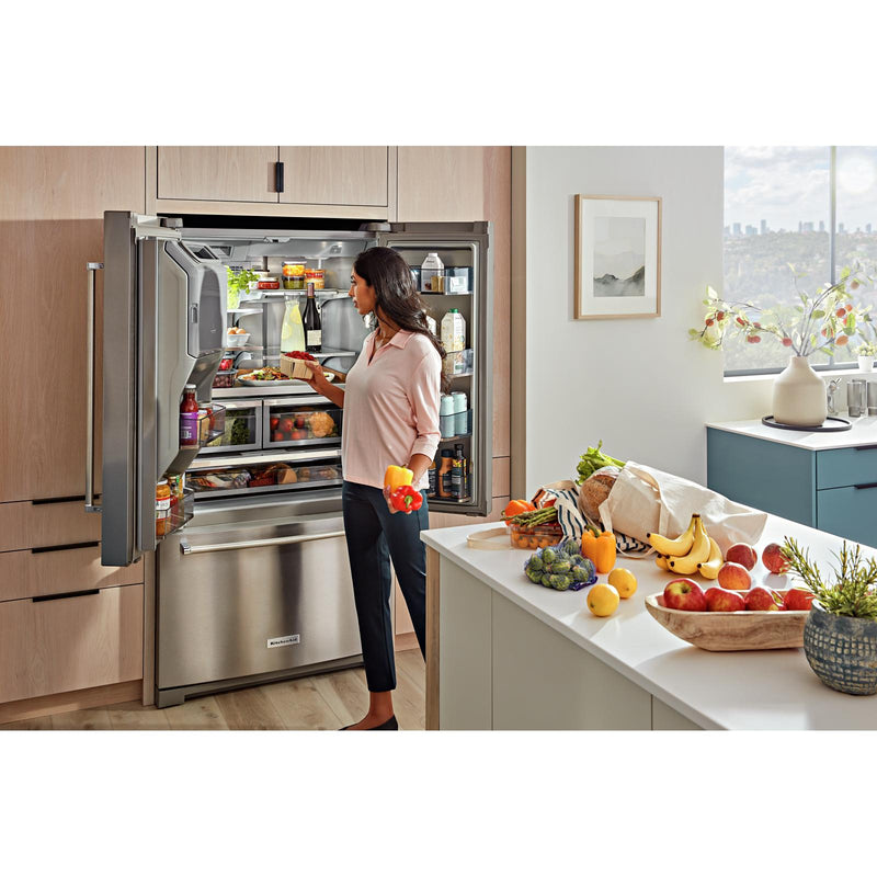 KitchenAid French 3-Door Refrigerator with External Water and Ice Dispensing System KRFF577KPS