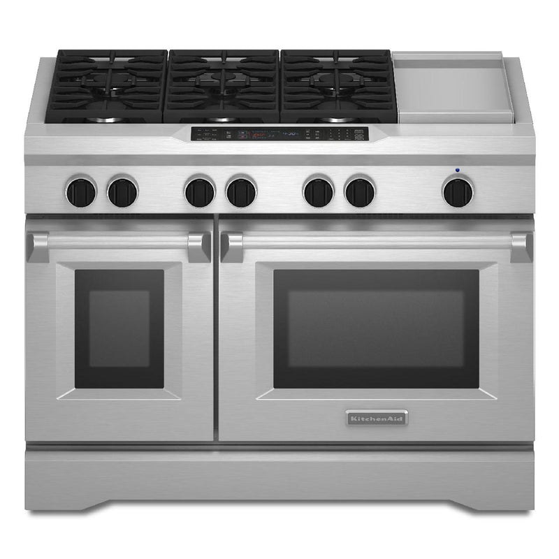 KitchenAid 48-inch Freestanding Dual-Fuel Range with Even-Heat™ KDRS48