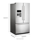 KitchenAid French 3-Door Refrigerator with External Water and Ice Dispensing System (PrintShield Stainless Steel)KRFF577KPS