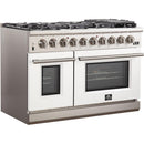 Forno Capriasca Alta Qualita 48-inch Freestanding Gas Range with Convection Technology FFSGS6260-48 (White)FFSGS626048WHT