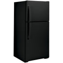 GE 30-inch, 19.2 cu. ft. Top Freezer Refrigerator with edge-to-edge glass shelves GTE19JTNRBB