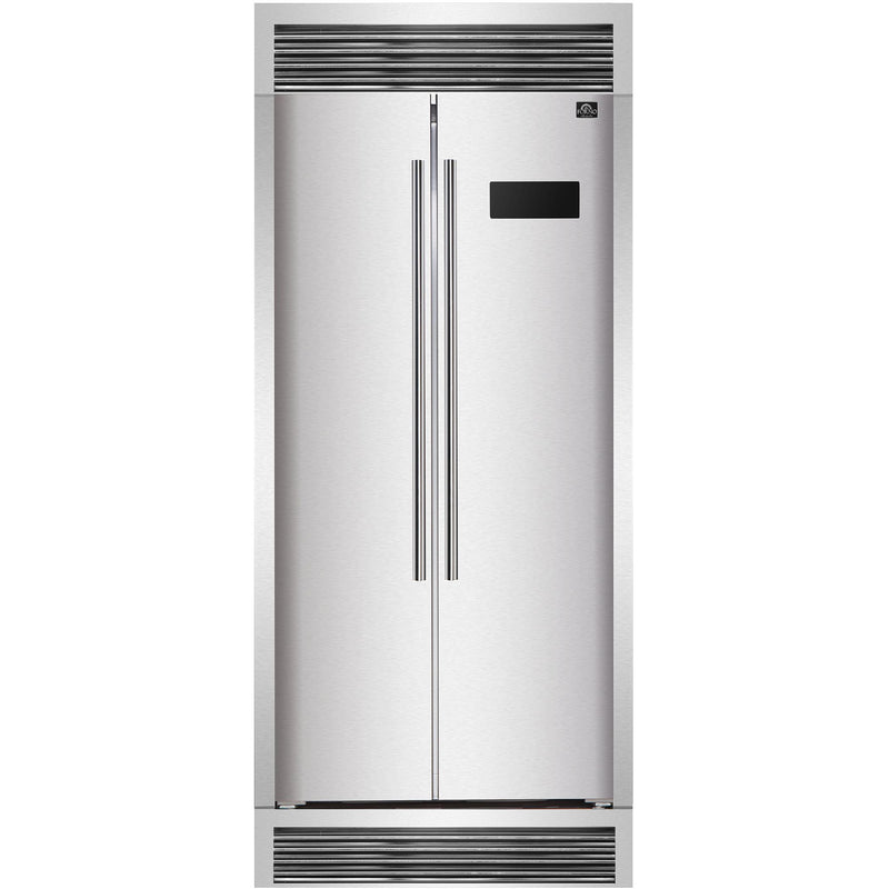 Forno 37-inch, 15.62 cu. ft. Built-in Side-by-Side Refrigerator FFRBI1805-37SG IMAGE 1