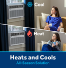 GE® 11,000 BTU Smart Heat/Cool with Heat Pump Electronic Window Air Conditioner for Large Rooms up to 550 sq. ft. (AWGP12WWF) (AWGP12WWF)