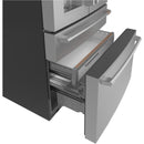 Caf? 36-inch, 22.3 cu.ft. Counter-Depth French 4-Door Refrigerator with Wi-Fi (Platinum Glass) CXE22DP2PS1 (CXE22DP2PS1)