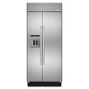 KitchenAid 36-inch, 20.8 cu.ft. Built-in Side-by-Side Refrigerator with Water and Ice Dispensing System KBSD606ESS