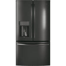 GE Profile 36-inch, 27.8 cu. ft. French 3-Door Refrigerator with Ice and Water PFE28KBLTSPFE28KBLTS