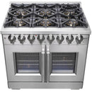 Forno Capriasca 36" Freestanding French Door Dual Fuel Range FFSGS6387-36 IMAGE 3