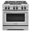 KitchenAid 36-inch Freestanding Dual-Fuel Range with Even-Heat™ KDRS467VSS IMAGE 2