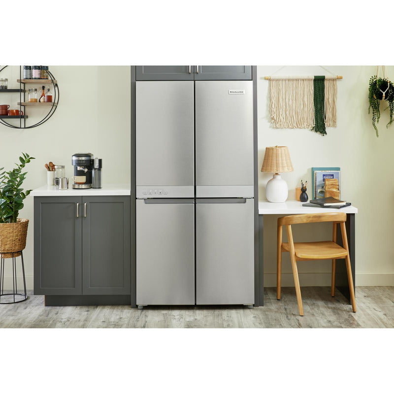 KitchenAid 36-inch, 19.4 cu. ft. Counter-Depth 4-Door Refrigerator with PrintShield™ Finish KRQC506MPS (KRQC506MPS)