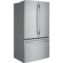 GE Profile 36-inch, 23.1 cu. ft. Counter-Depth French 3-Door Refrigerator with Interior Ice Maker (Stainless Steel) PWE23KSKSS (PWE23KSKSS)
