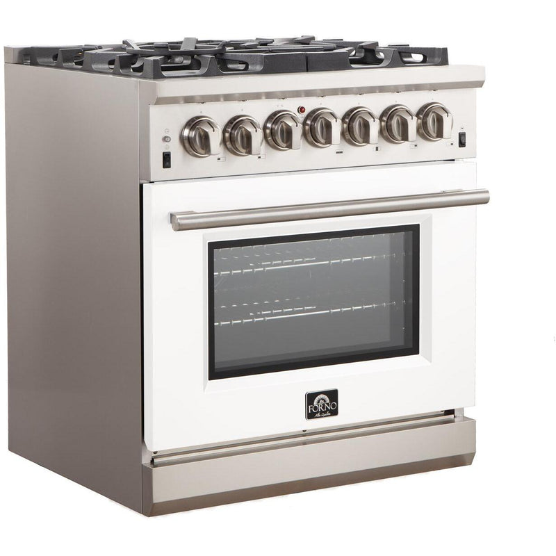 Forno Capriasca Alta Qualita 30-inch Freestanding Gas Range with Convection Technology FFSGS6260-30WHT IMAGE 3