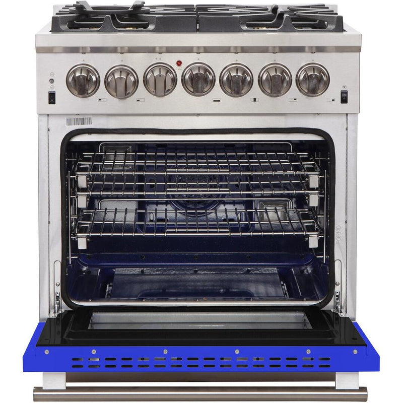 Forno Capriasca Alta Qualita 30-inch Freestanding Gas Range with Convection Technology FFSGS6260-30BLU IMAGE 2