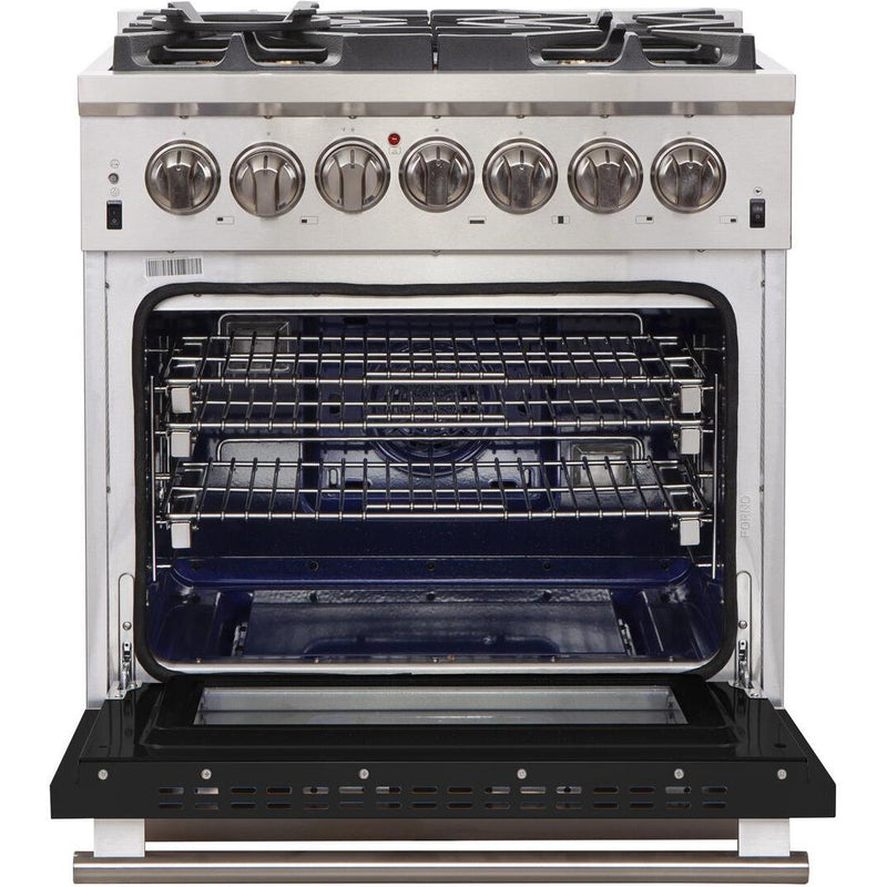 Forno Capriasca Alta Qualita 30-inch Freestanding Gas Range with Convection Technology FFSGS6260-30BLK IMAGE 2