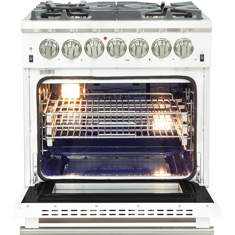 Forno Capriasca Alta Qualita 30-inch Freestanding Dual Fuel Range with Convection Technology FFSGS6187-30WHT IMAGE 2