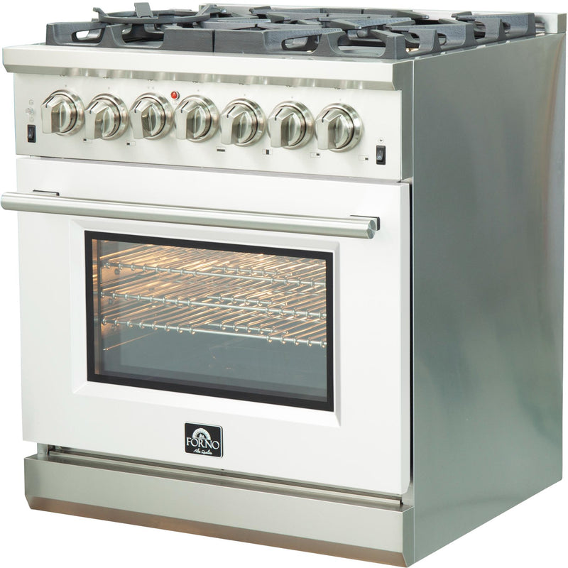 Forno Capriasca Alta Qualita 30-inch Freestanding Dual Fuel Range with Convection Technology FFSGS6187-30WHT IMAGE 3