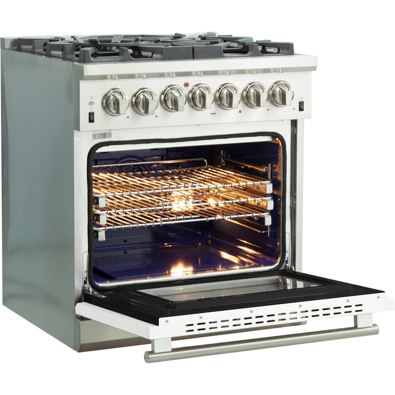 Forno Capriasca Alta Qualita 30-inch Freestanding Dual Fuel Range with Convection Technology FFSGS6187-30WHT IMAGE 4