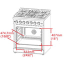 Forno Capriasca Alta Qualita 30-inch Freestanding Dual Fuel Range with Convection Technology FFSGS6187-30WHT IMAGE 8