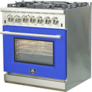 Forno Capriasca Alta Qualita 30-inch Freestanding Dual Fuel Range with Convection Technology FFSGS6187-30BLU IMAGE 4