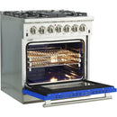 Forno Capriasca Alta Qualita 30-inch Freestanding Dual Fuel Range with Convection Technology FFSGS6187-30BLU IMAGE 5