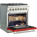 Forno Capriasca Alta Qualita 30-inch Freestanding Dual Fuel Range with Convection Technology FFSGS6187-30RED IMAGE 4