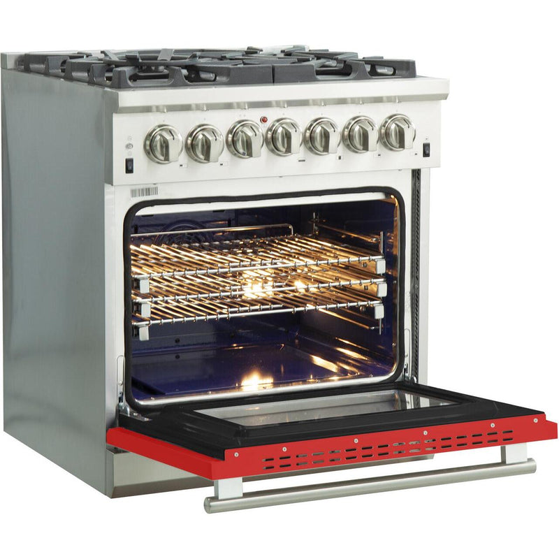 Forno Capriasca Alta Qualita 30-inch Freestanding Dual Fuel Range with Convection Technology FFSGS6187-30RED IMAGE 4