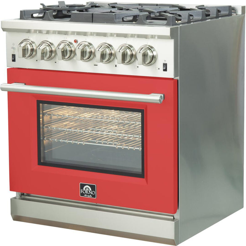 Forno Capriasca Alta Qualita 30-inch Freestanding Dual Fuel Range with Convection Technology FFSGS6187-30RED IMAGE 5