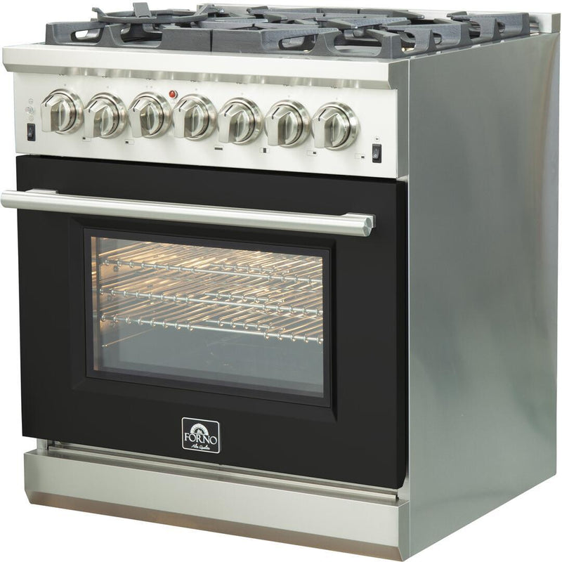 Forno Capriasca Alta Qualita 30-inch Freestanding Dual Fuel Range with Convection Technology FFSGS6187-30BLK IMAGE 4