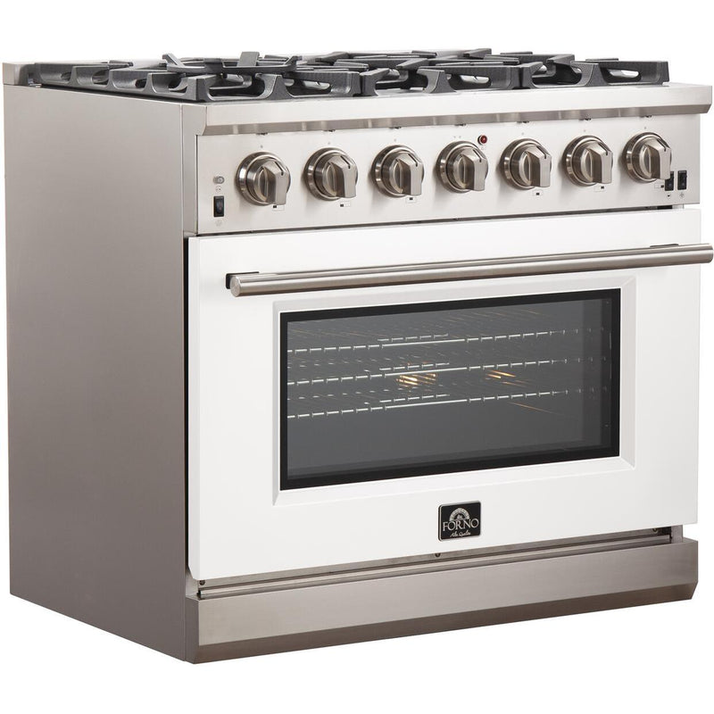 Forno Capriasca Alta Qualita 36-inch Freestanding Gas Range with Convection Technology FFSGS6260-36WHT IMAGE 3