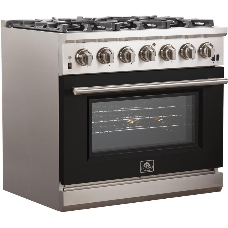 Forno Capriasca Alta Qualita 36-inch Freestanding Gas Range with Convection Technology FFSGS6260-36BLK IMAGE 3