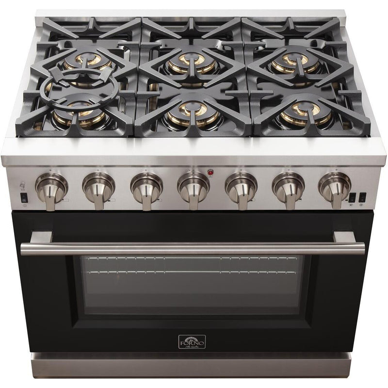 Forno Capriasca Alta Qualita 36-inch Freestanding Gas Range with Convection Technology FFSGS6260-36BLK IMAGE 4