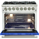 Forno Capriasca Alta Qualita 36-inch Freestanding Dual Fuel Range with Convection Technology FFSGS6187-36BLU IMAGE 2