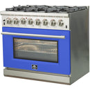 Forno Capriasca Alta Qualita 36-inch Freestanding Dual Fuel Range with Convection Technology FFSGS6187-36BLU IMAGE 3