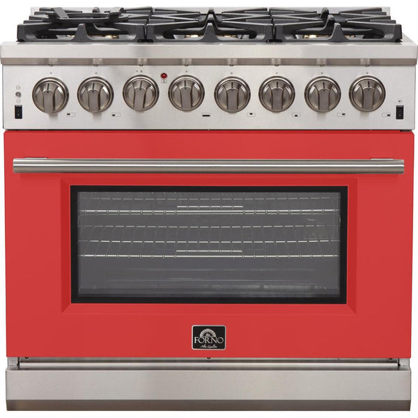 Forno Capriasca Alta Qualita 36-inch Freestanding Dual Fuel Range with Convection Technology FFSGS6187-36RED IMAGE 1