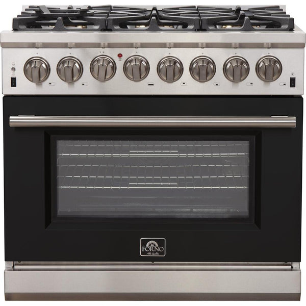 Forno Capriasca Alta Qualita 36-inch Freestanding Dual Fuel Range with Convection Technology FFSGS6187-36BLK IMAGE 1