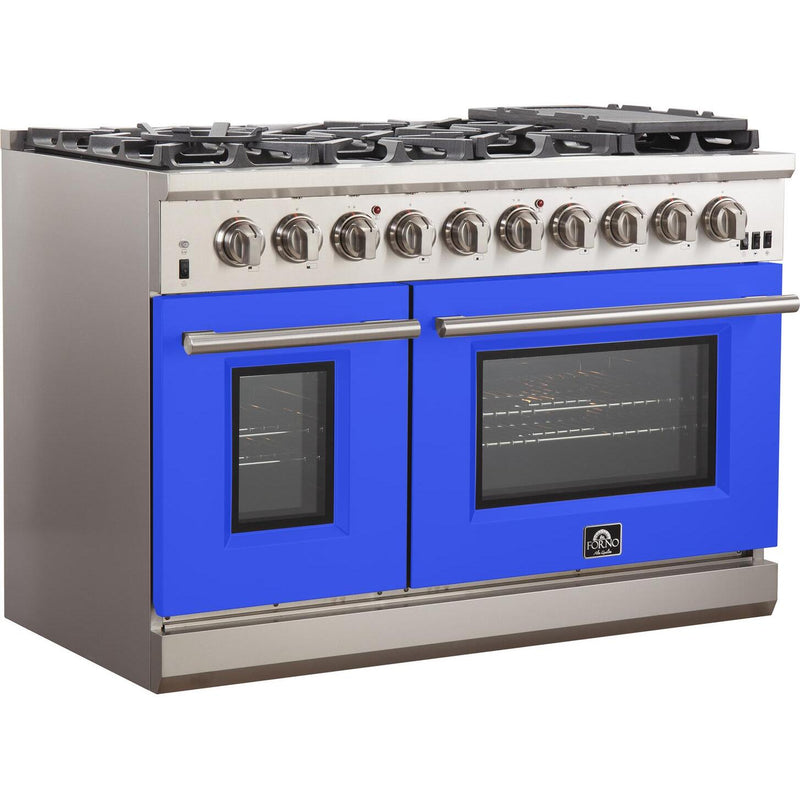 Forno Capriasca Alta Qualita 48-inch Freestanding Gas Range with Convection Technology FFSGS6260-48BLU IMAGE 3