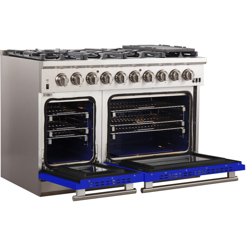 Forno Capriasca Alta Qualita 48-inch Freestanding Gas Range with Convection Technology FFSGS6260-48BLU IMAGE 5