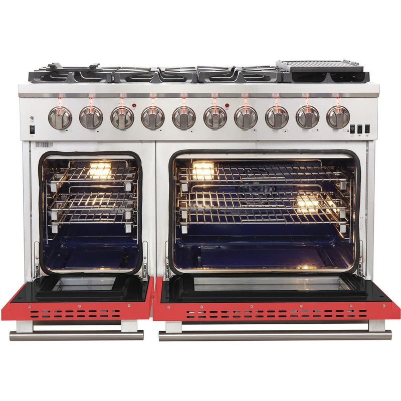 Forno Capriasca Alta Qualita 48-inch Freestanding Gas Range with Convection Technology FFSGS6260-48RED IMAGE 2