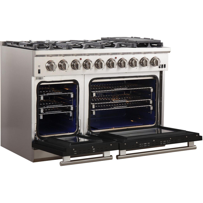 Forno Capriasca Alta Qualita 48-inch Freestanding Gas Range with Convection Technology FFSGS6260-48BLK IMAGE 5