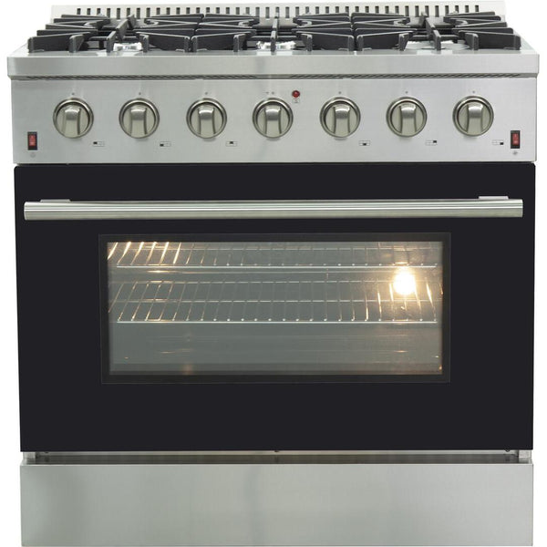 Forno Galiano Alta Qualita 36-inch Freestanding Gas Range with Convection Technology FFSGS6244-36BLK IMAGE 1