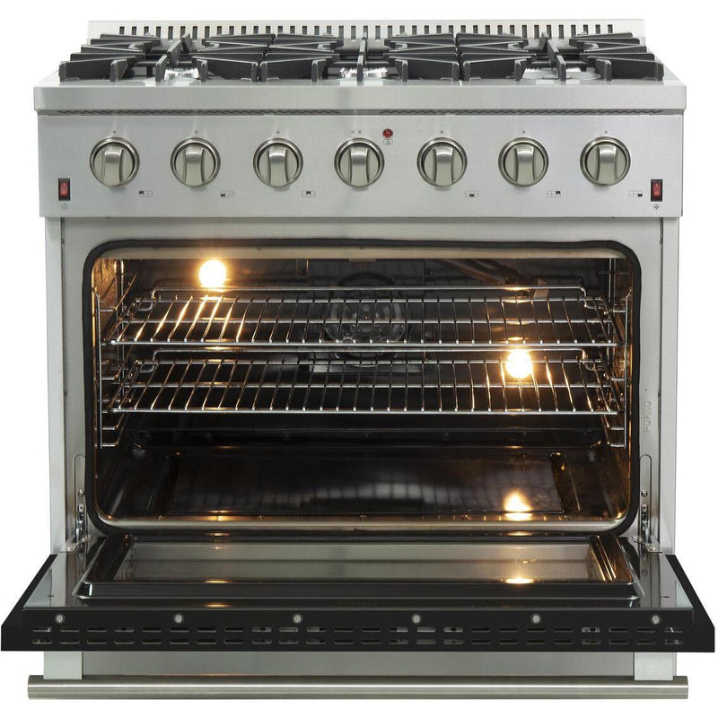 Forno Galiano Alta Qualita 36-inch Freestanding Gas Range with Convection Technology FFSGS6244-36BLK IMAGE 2