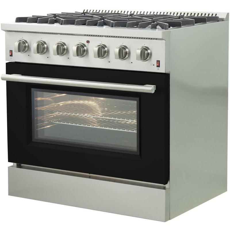 Forno Galiano Alta Qualita 36-inch Freestanding Gas Range with Convection Technology FFSGS6244-36BLK IMAGE 3