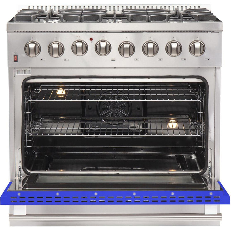 Forno Galiano Alta Qualita 36-inch Freestanding Dual Fuel Range with Convection Technology FFSGS6156-36BLU IMAGE 2