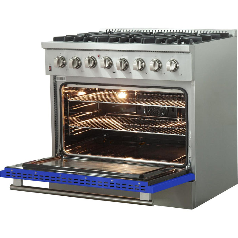 Forno Galiano Alta Qualita 36-inch Freestanding Dual Fuel Range with Convection Technology FFSGS6156-36BLU IMAGE 3