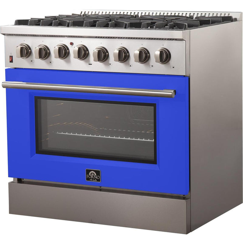 Forno Galiano Alta Qualita 36-inch Freestanding Dual Fuel Range with Convection Technology FFSGS6156-36BLU IMAGE 4